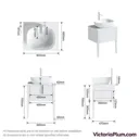 Mode Hale white gloss wall hung vanity unit with ceramic countertop and basin 600mm