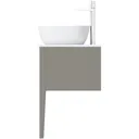 Mode Hale grey-stone matt wall hung vanity unit with ceramic countertop and basin 600mm