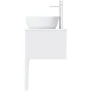 Mode Hale white gloss wall hung double vanity unit with ceramic countertop and basins 1200mm