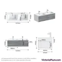 Mode Burton white & grey ice stone wall hung double vanity unit and basin 1200mm