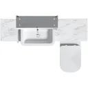 Reeves Newbury dusk grey small fitted furniture & mirror combination with white marble worktop