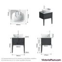 Mode Hale grey gloss wall hung vanity unit with ceramic countertop and basin 600mm