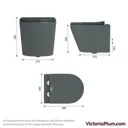Mode Orion complete bathroom suite with contemporary charcoal grey wall hung toilet and freestanding bath