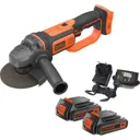 Black and Decker BCG720 18v Cordless Angle Grinder 125mm - 2 x 2ah Li-ion, Charger, No Case