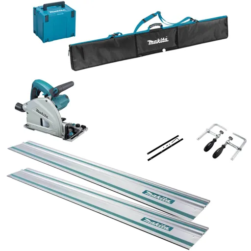 Makita SP6000K6 Plunge Cut Circular Saw and Guide Rail Accessory 6 Piece Set - 110v