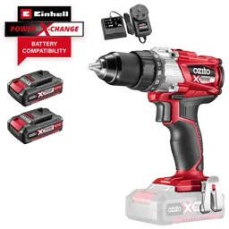 Ozito PXBDS 18v Cordless Brushless Drill Driver - 2 x 2ah Li-ion, Charger, No Case