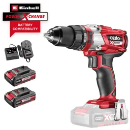 Ozito PXBHS 18v Cordless Brushless Combi Drill - 2 x 2ah Li-ion, Charger, No Case