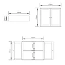 Lassic Rebecca Jones Matt White Double Mirrored Wall Cabinet (W)570mm (H)470mm