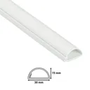 D-Line White 30mm Half-round Trunking length, (L)1m, Pack of 3