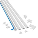 D-Line White 20mm Half-round Trunking length, (L)1m, Pack of 4