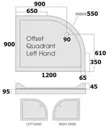 Offset Quadrant Shower Enclosure 1200x900mm - 6mm Glass & Anti Slip Easy Plumb Tray (Right Entry)