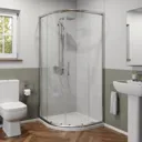 Amelie Bathroom Suite with Luxura Quadrant Enclosure & Essence Vanity Unit - 900mm
