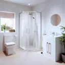 Royan Bathroom Suite with Luxura Quadrant Enclosure & Aurora Vanity Unit - 900mm