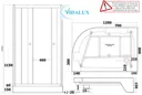 Vidalux Pure E Shower Cabin 1200x800mm Left White & Standard White Triton Shower 8.5kw