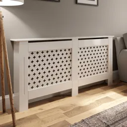 Radiator Cover Extra Large - White Cross Pattern