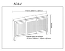 Radiator Cover Adjustable - White Vertical Style