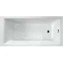Ceramica Straight Square Bath Bundle 1600mm With Square Shower Screen & Front Bath Panel