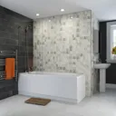 Ceramica Straight Curved Bath Bundle 1600mm With Square Shower Screen & Front Bath Panel