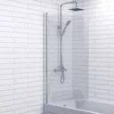 Ceramica Straight Square Bath Bundle 1700 x 700mm With Square Shower Screen & Front Bath Panel