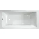 Ceramica Straight Square Bath Bundle 1700 x 750mm With Square Shower Screen & Front Bath Panel