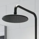 Ceramica P 1700 Right Shower Bath With Black Round Thermostatic Mixer Shower & Side Panel