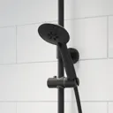 Ceramica P 1700 Right Shower Bath With Black Round Thermostatic Mixer Shower & Side Panel