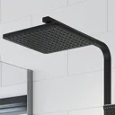 Ceramica P 1700 Right Shower Bath With Black Square Thermostatic Mixer Shower & Side Panel