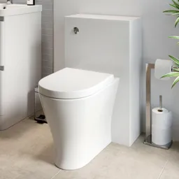 Regis White Gloss Concealed Cistern Unit & Arles Toilet - 500mm Width (215mm Depth)