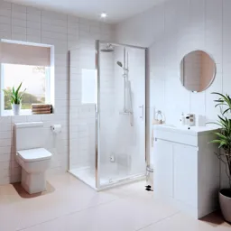 Amelie Bathroom Suite with Luxura Pivot Enclosure & Artis Vanity Unit - 760mm