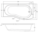Ceramica P Shaped Bath Bundle 1700 Right - Inc. Shower Screen with Rail and Front Bath Panel