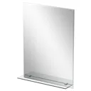 Alpine Lucis Rectangular Bevelled Edge Bathroom Mirror with Glass Shelf - 800 x 600mm