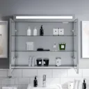 Artis Lux LED Aluminium Mirror Cabinet with Demister Pad and Shaver Socket 700x800mm - Mains Power