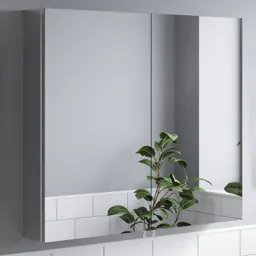 Artis Ferro Double Door Stainless Steel Mirror Cabinet 800 x 700mm