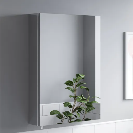 Artis Ocel Single Door Stainless Steel Mirror Cabinet 500 x 700mm