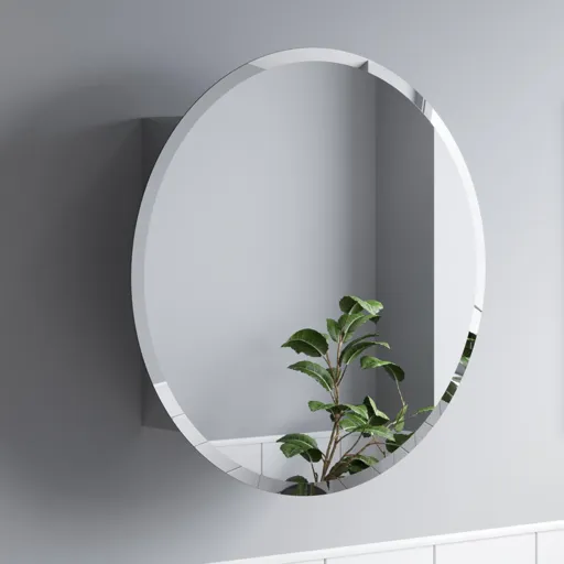 Artis Acier Round Door Stainless Steel Mirror Cabinet 600 x 600mm