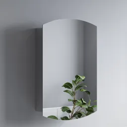Artis Acciaio Single Door Square Edge Stainless Steel Mirror Cabinet 400 x 600mm