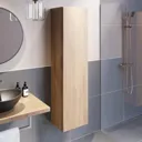 Vitusso Wood Wall Hung Tall Bathroom Cabinet - 1380 x 350mm