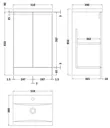 Vasari Silk Grey Floor Standing Door Vanity Unit & Mid Edge Basin - 500mm Width