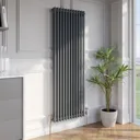 Park Lane Traditional Vertical Colosseum Double Bar Column Radiator Anthracite - 1600 x 560mm