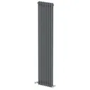 Park Lane Traditional Vertical Colosseum Double Bar Column Radiator Anthracite - 1800 x 380mm