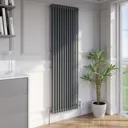 Park Lane Traditional Vertical Colosseum Double Bar Column Radiator Anthracite - 1800 x 560mm