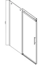 Diamond Black Frameless Sliding Shower Door & Panel 1200 x 800 - 8mm Glass