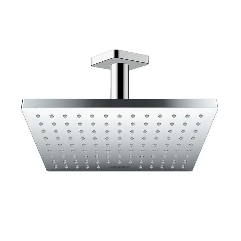 hansgrohe Vernis Shape Ceiling Square Drencher Shower Head 230mm - Chrome 100mm Arm