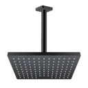 hansgrohe Vernis Shape Ceiling Square Drencher Shower Head 230mm - Black 300mm Arm