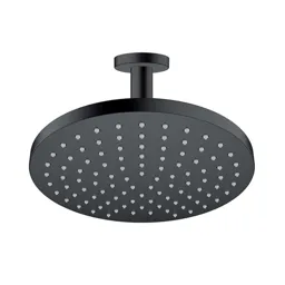 hansgrohe Vernis Blend Ceiling Round Drencher Shower Head 200mm - Black 100mm Arm
