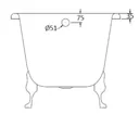 BC Designs Fordham Slipper Freestanding Bath - Painted Incarnadine 1500 x 730mm