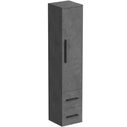 Orchard Kemp riven grey wall hung cabinet with black handles 1607 x 326mm