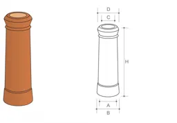 Chimney Pot Cannon Head No.4 300mm Red