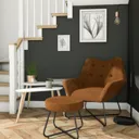 Turio Burnt orange Velvet effect Chair (H)865mm (W)750mm (D)800mm