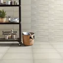 Konkrete Rectangular Ivory Matt Modern Concrete effect Ceramic Wall Tile Sample